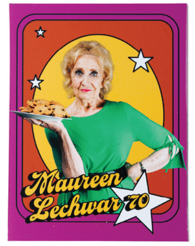 Maureen Lechwar holding platter of cookies