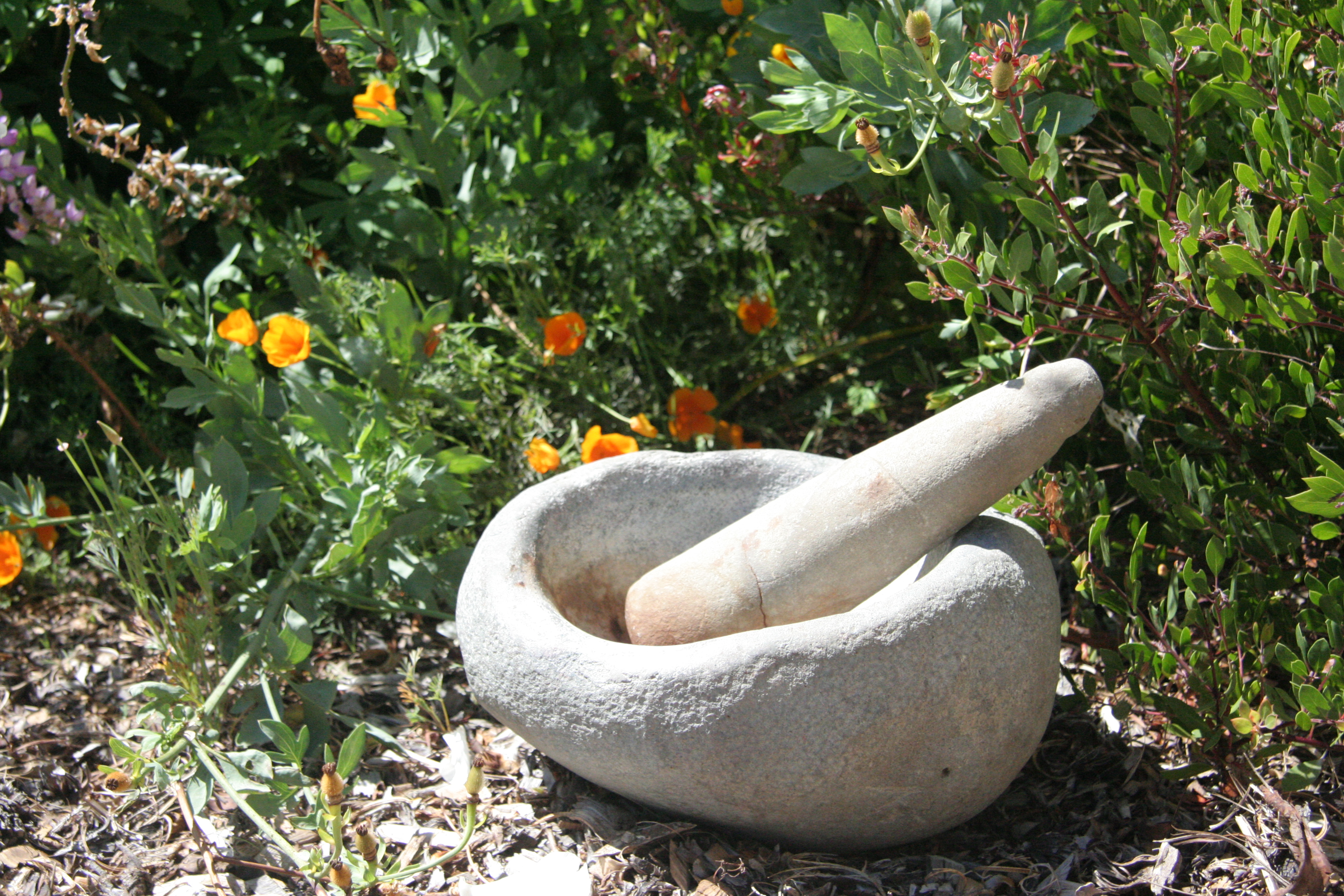 Mortar and pestle made from stone