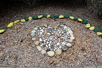 Heart shaped rock garden