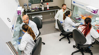 Students in biotech lab