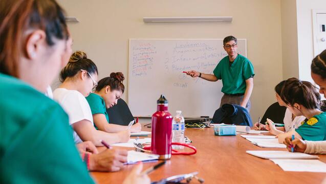 nursing students and faculty in the classroom