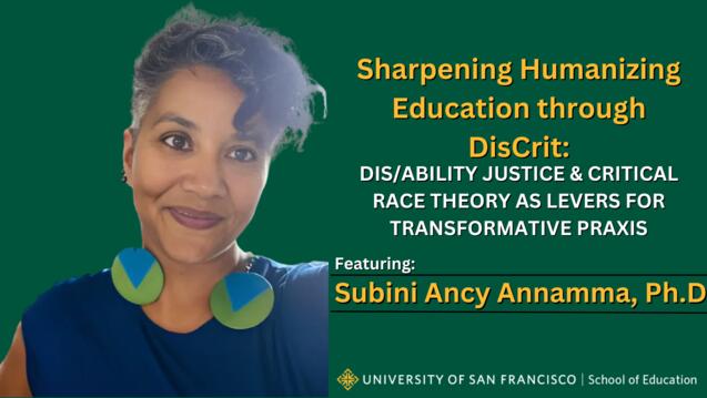 Read event detail: Sharpening Humanizing Education through DisCrit: Dis/ability Justice & Critical Race Theory as Levers for Transformative Praxis