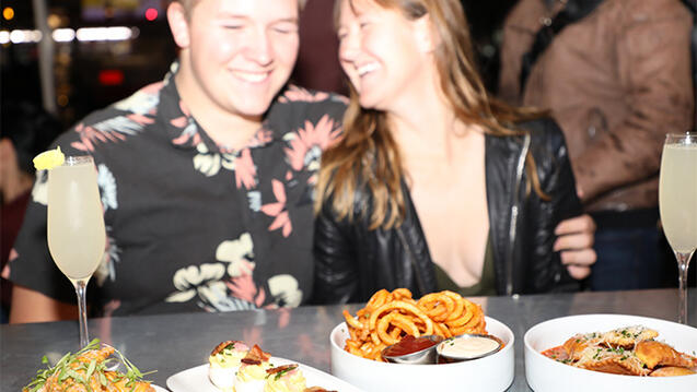 two customers eating at scopo divino