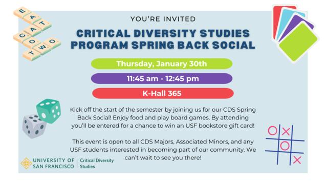 Read event details: Critical Diversity Studies Spring Back Social