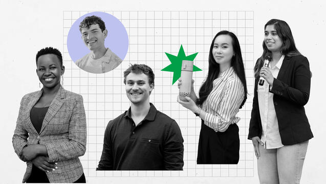 A collage of five entrepreneurs who went to, or still attend, USF