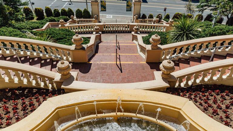 Lone Mountain Steps and fountain