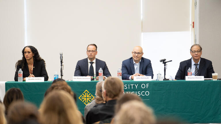 San Francisco District Attorney Candidates talking on a panel