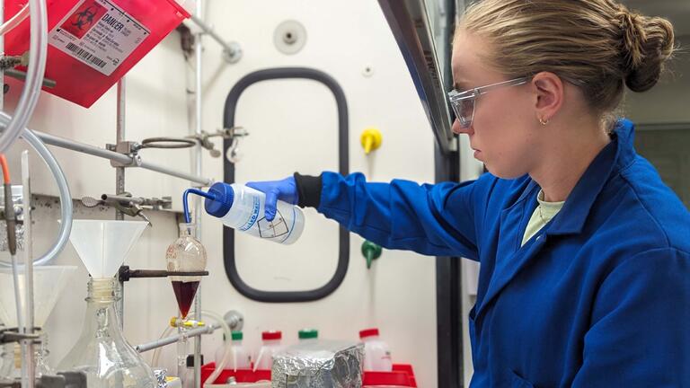 Student working in a lab