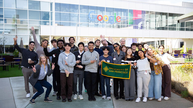 Group of USF students visiting Google