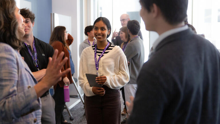 Student listening at a Career Services event