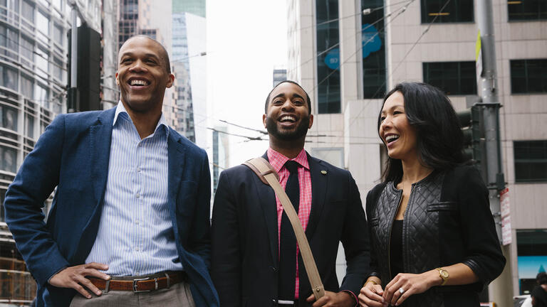 Graduate students in downtown San Francisco.