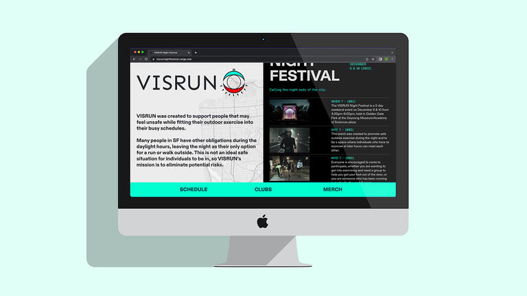 visrun website mockup