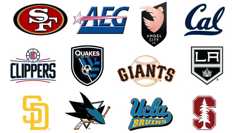 Alumni employer logos, including 49ers, Cal, Clippers, Giants, Padres