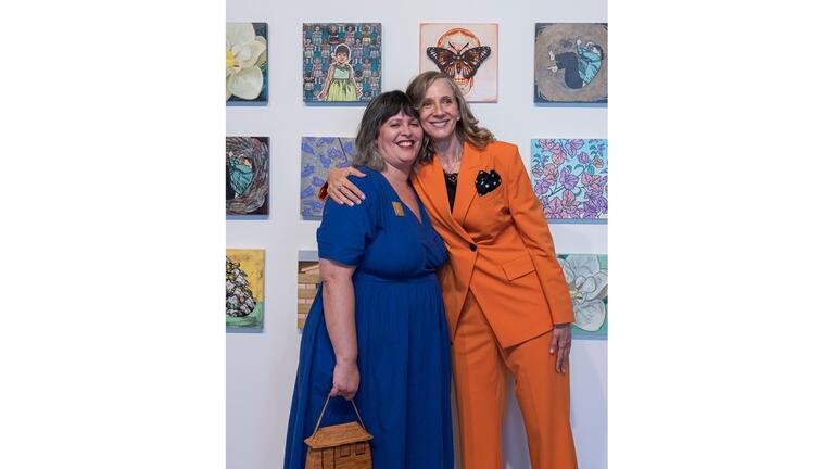 Artist Sonia Romero (L) and Curator Karen Rapp (R)