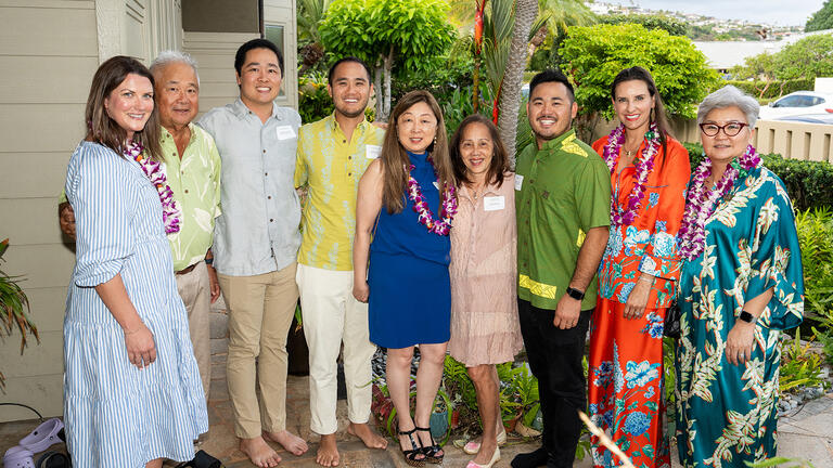 USF staff with Leu family in Honolulu