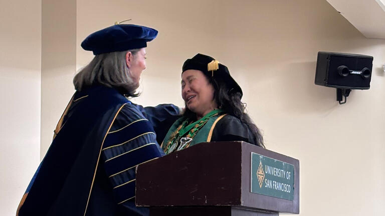 Michelle Concepcion at graduation ceremony