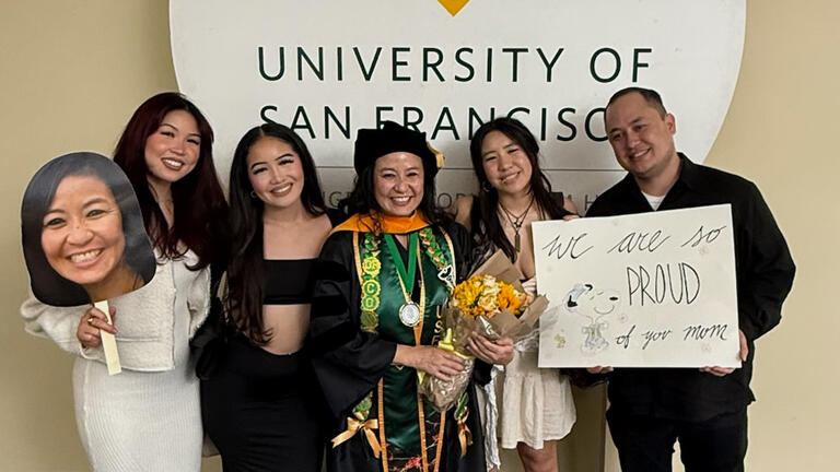 Michelle Concepcion at graduation ceremony