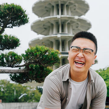 Student laughing in Japantown