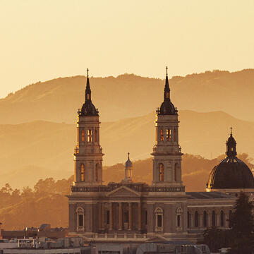 st ignatius church at dusk