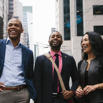 Graduate students in downtown San Francisco.