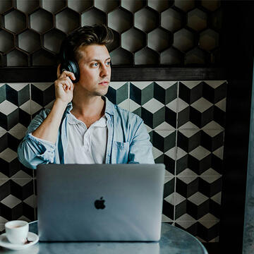 Man working on laptop