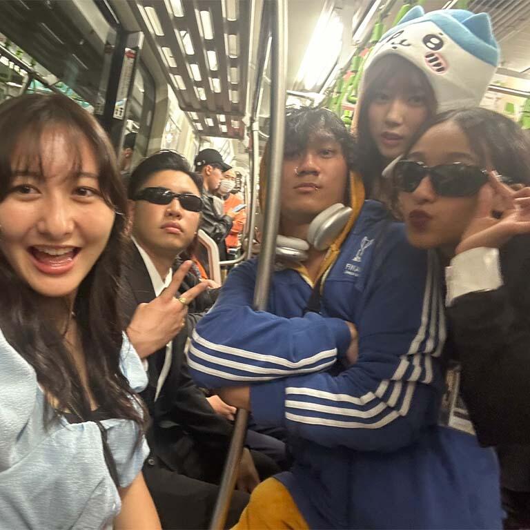 Students on a subway